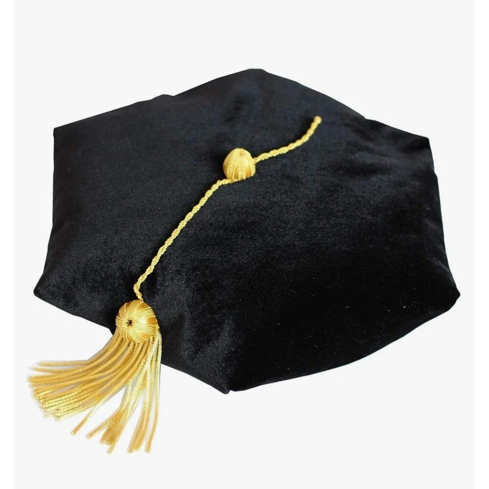 Deluxe Doctoral Graduation Gown Hood and Tam 6 Sided Package Royal blue Size 45 - Picture 5 of 6